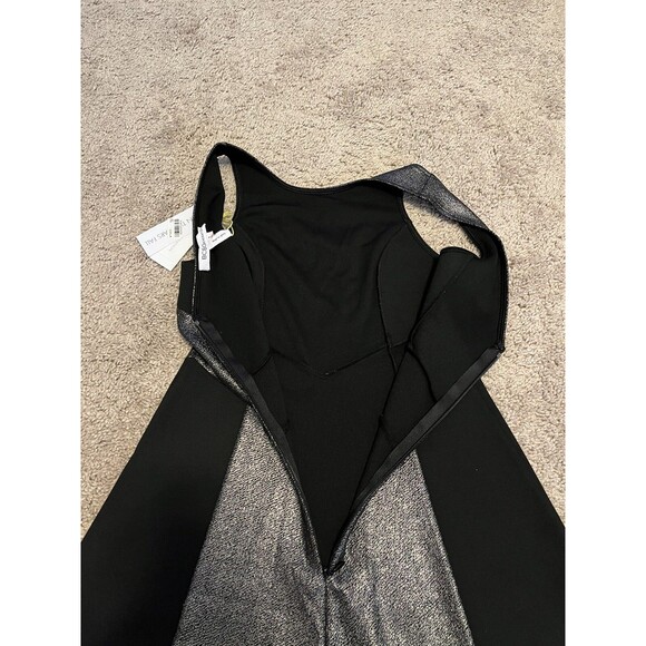 BCBG Generation Black Gunmetal Combo Metallic Sleeveless Dress Size 6 NWT - Picture 9 of 12
